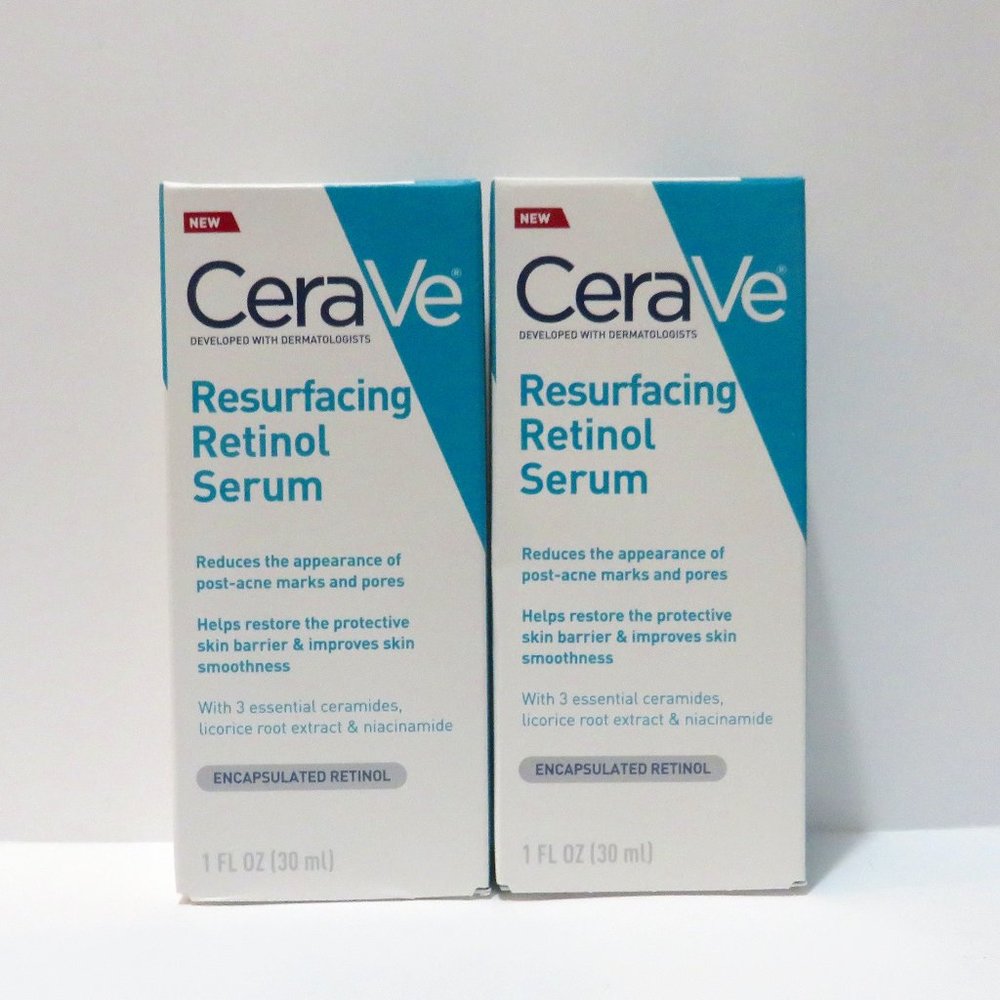 CERAVE RESURFACING RETINOL SERUM 1 OZ 2 PC LOT